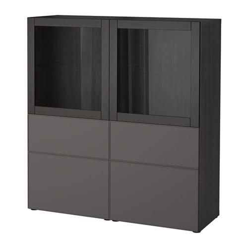 Besto Combination D Storage Glass Doors Black Brown