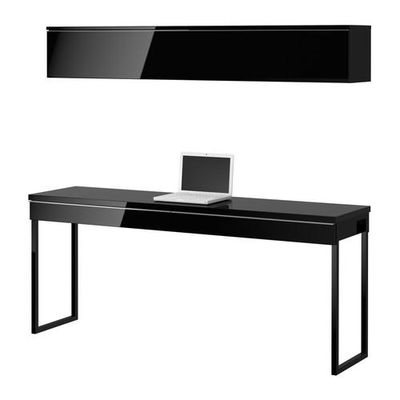 Besta Burs Desk Combination High Gloss Black S09885029