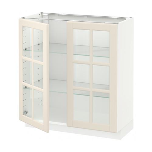 Method Floor Cabinet With 2 Glass Doors White 80x37x80 Cm