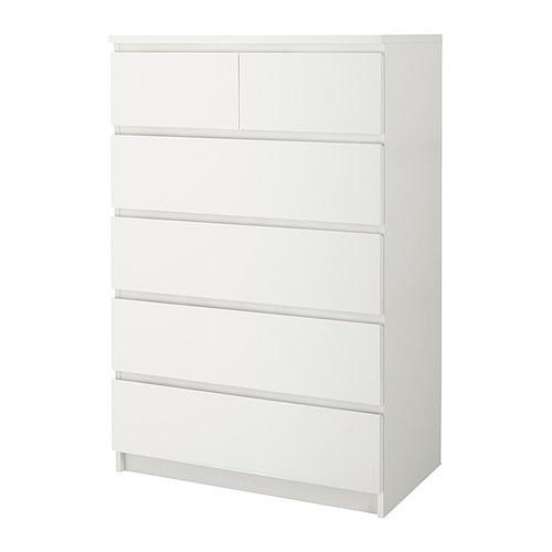 MALM chest of drawers with 6 drawers white cm (102.145.57) - reviews, price, where to buy