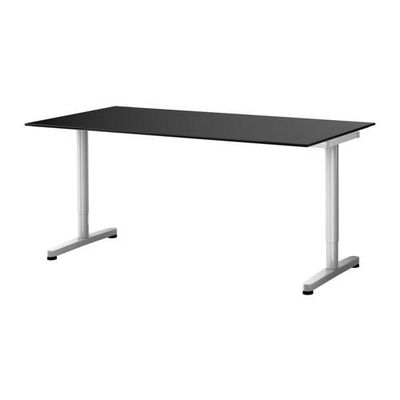 Bermad Productie wekelijks GALANT Desk - glass black, T-leg, silver (s19870843) - reviews, price  comparisons