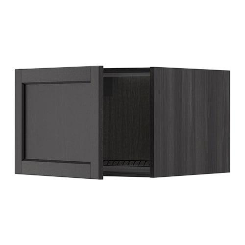 МЕТОД Верх шкаф на холодильн/морозильн - под дерево черный, Лерх черная морилка, 60x40 см