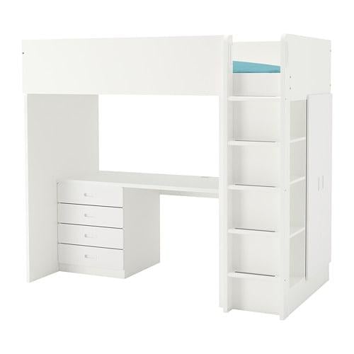 Stuva Fritids Loft Bed 4 Drawer 2 Doors White White