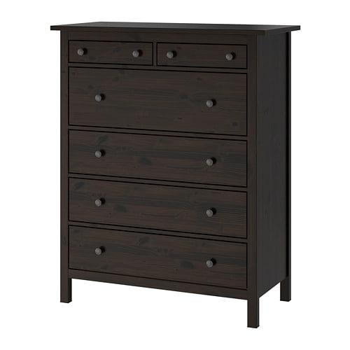 Hemnes Chest Of Drawers With 6 Drawers Black And Brown 003 684