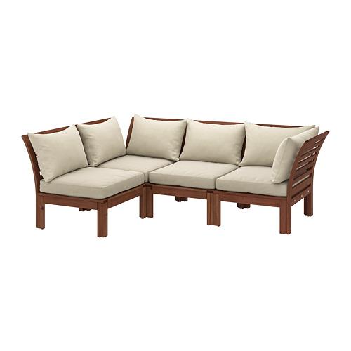 Neerwaarts Aanvrager blok ÄPPLARÖ modular corner 3-seats sofa, garden brown stain / Hollo beige  (290.203.33) - reviews, price, where to buy