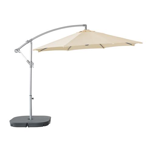 KARLSÖ / SVARTÖ parasol with support beige / dark gray (990.484.37) - price, where to buy
