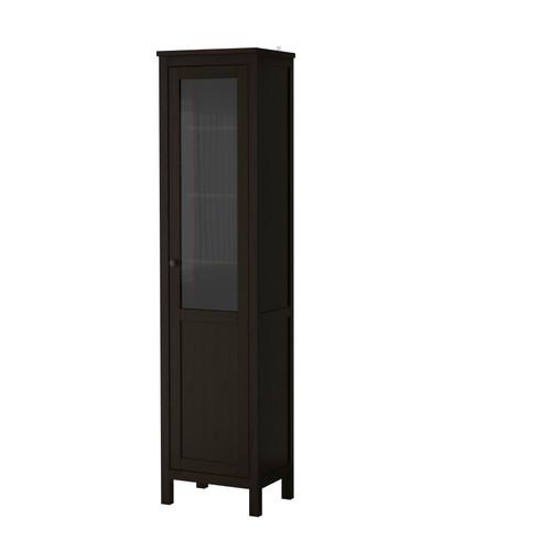 Hemnes Cabinet With Deaf Glass Doors Black And Brown 703 734