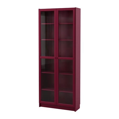 本体はバラせません【3/12まで300円＋送料】IKEA ガラス扉の赤い本棚
