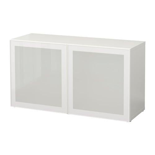 Bessto Glass Door Shelf White Glassvik White Frosted Glass