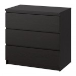 MALM Cómoda de 4 cajones, negro-marrón, 80x100 cm - IKEA