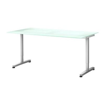 Galant Desk Glass T Leg Silver S59842990 Reviews Price