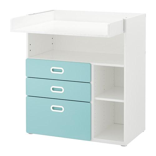 Stuva Fritids Changing Table With Drawers White Blue