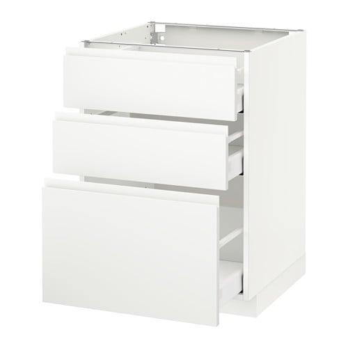 Verzorger Bloedbad bescherming METHOD / MAXIMERA Floor cabinet with 3 drawers - white, Woxstorp matte  white, 60x60 cm (892.385.22) - reviews, price, where to buy