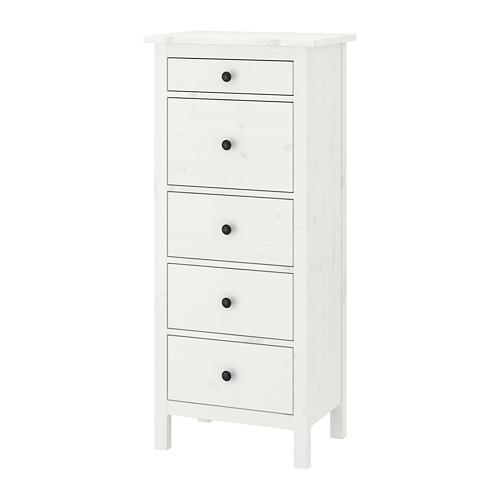 duurzame grondstof gebruiker neef HEMNES chest of drawers with 5 drawers white stain 58x40x131 cm  (202.471.90) - reviews, price, where to buy