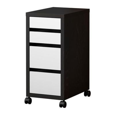 Absorberen grafiek Wissen Mickey Cabinet with drawers on wheels - black-brown / white (10180067) -  reviews, price comparisons
