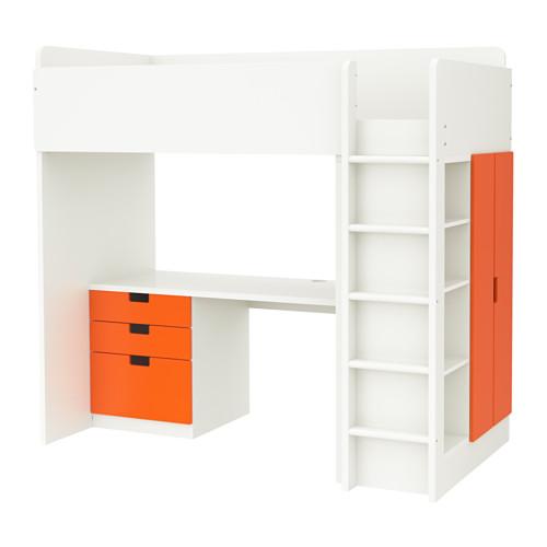 machine Nevelig Altijd STUVA loft bed / box 3 / 2 doors - white / orange (391.795.77) - reviews,  price comparison