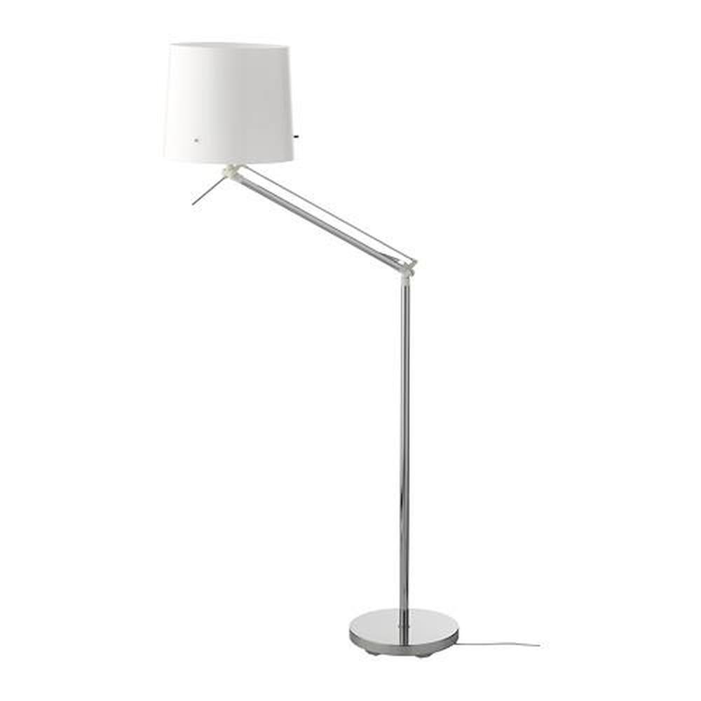 plus ginder mannetje SAMTID floor / reading lamp nickel plated / white (202.865.63) - reviews,  price, where to buy