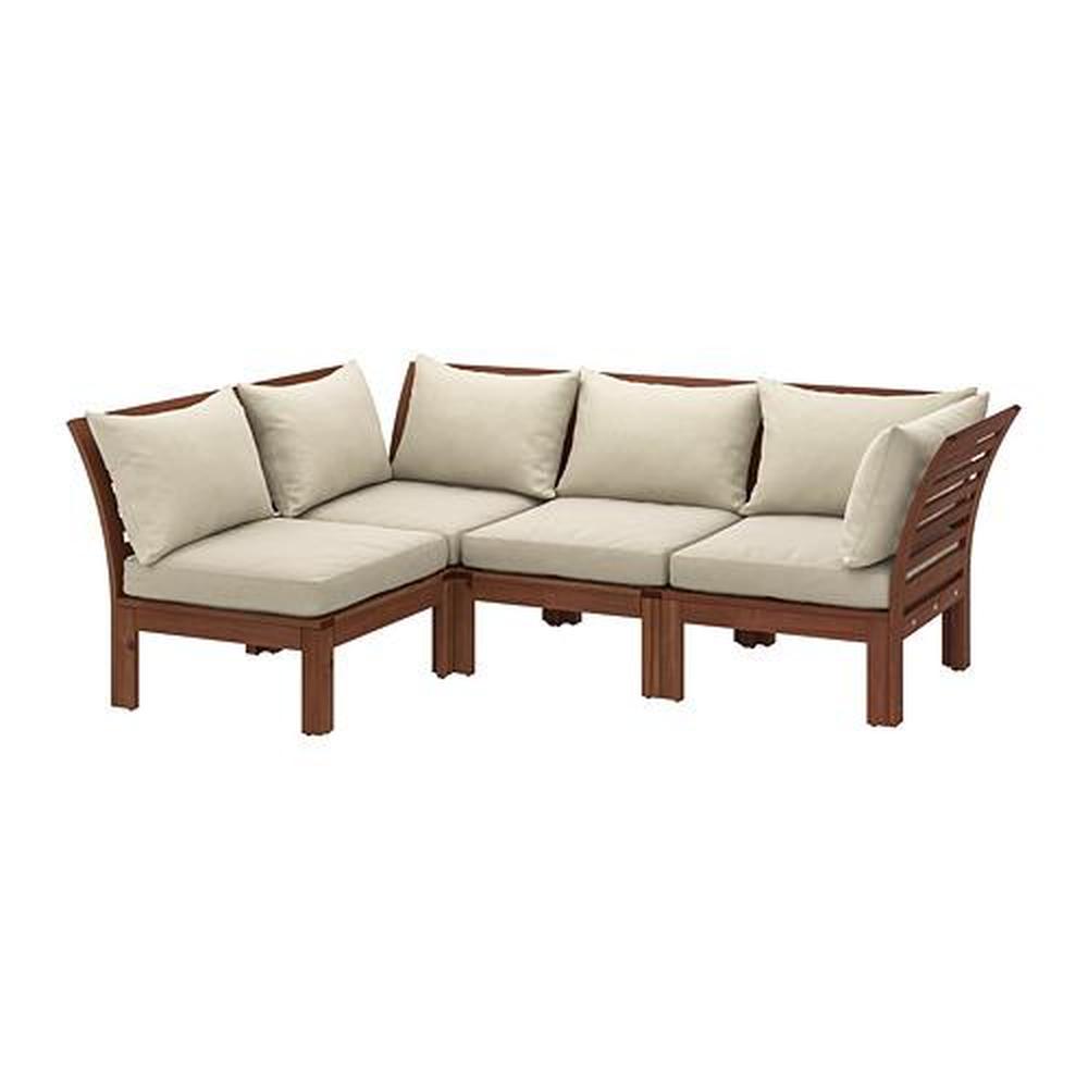 lobo Paine Gillic raya ÄPPLARÖ sofá de esquina modular con asientos 3, mancha marrón jardín /  Hollo beige (290.203.33) - opiniones, precio, donde comprar