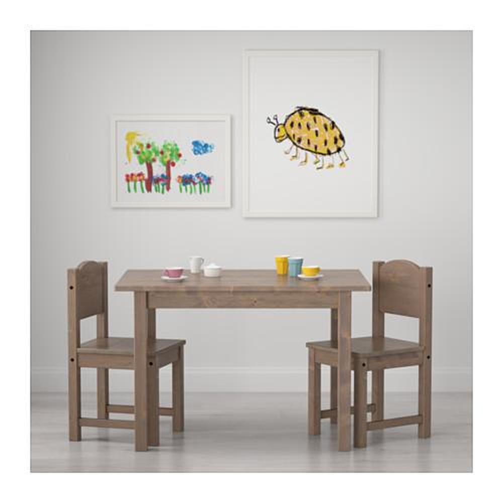 tentoonstelling Stevig backup SUNDVIK tafel kinder grijs-bruin 50x50 cm (501.963.54) - reviews, prijs,  waar te kopen