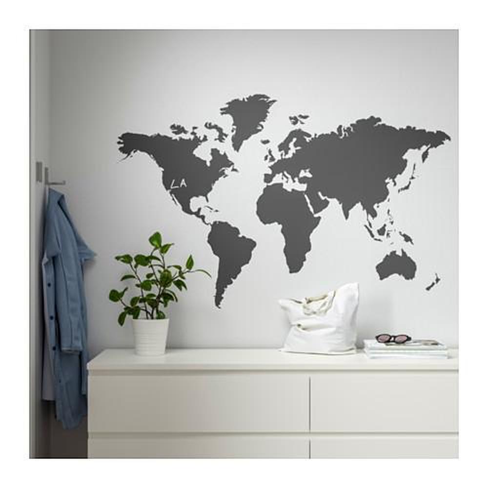 formaat iets bewijs KLÄTTA decorative stickers world map 103x60 cm (503.109.34) - reviews,  price, where to buy