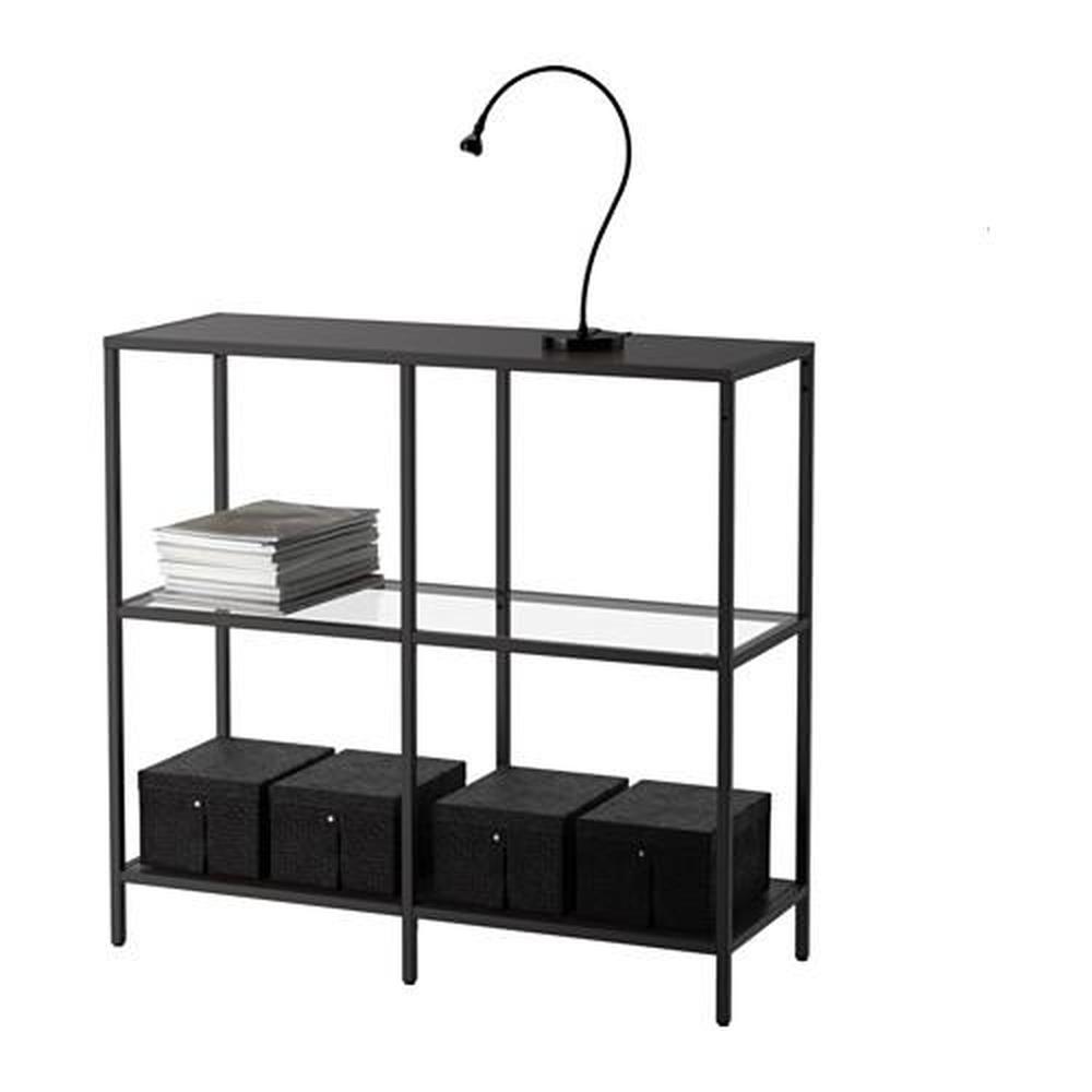 VITTSJÖ scaffale componibile, marrone-nero/vetro, 151x36x175 cm - IKEA  Italia