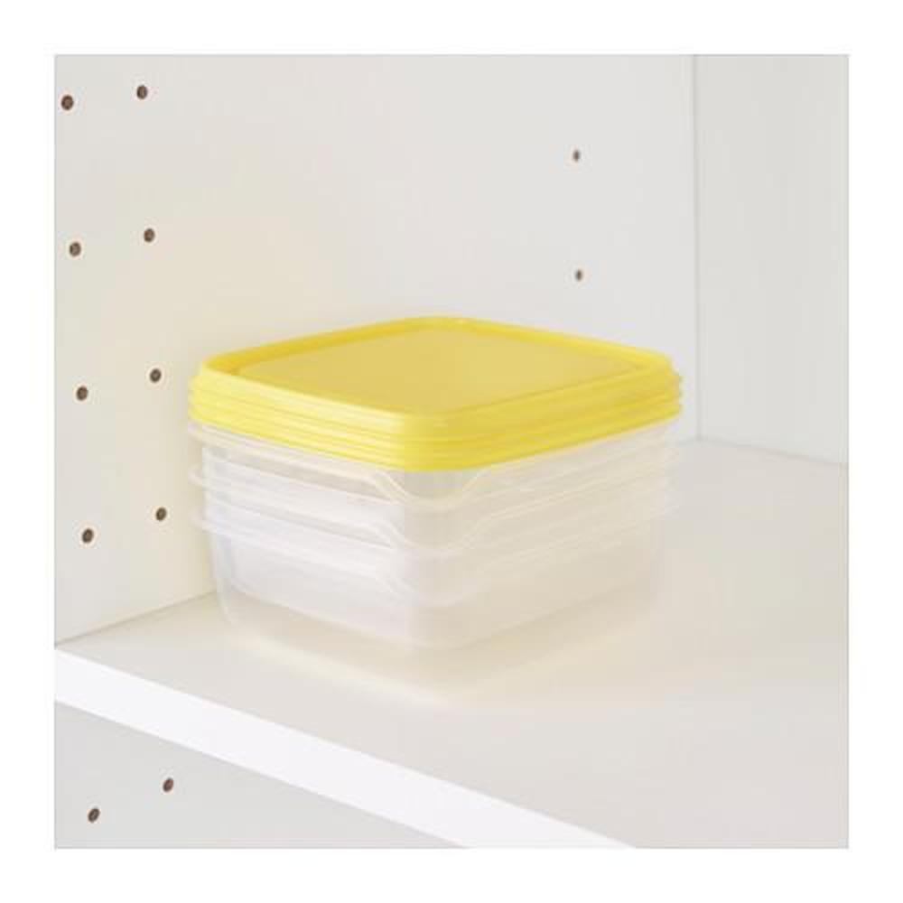 PRUTA contenitore per alimenti, trasparente/giallo, 0.6 l - IKEA