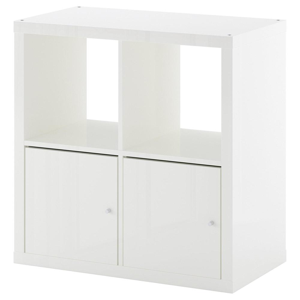 fusie Inloggegevens rand Kallax Shelving with doors - glossy / white (492.782.80) - reviews, price,  where to buy