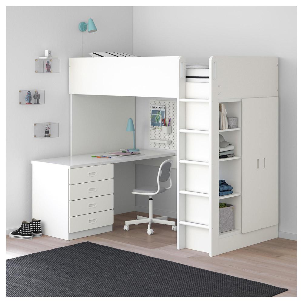 Vulkanisch massa verkenner STUVA / FRITIDS Loft bed / 4 drawer / 2 doors - white / white (592.621.65)  - reviews, price, where to buy
